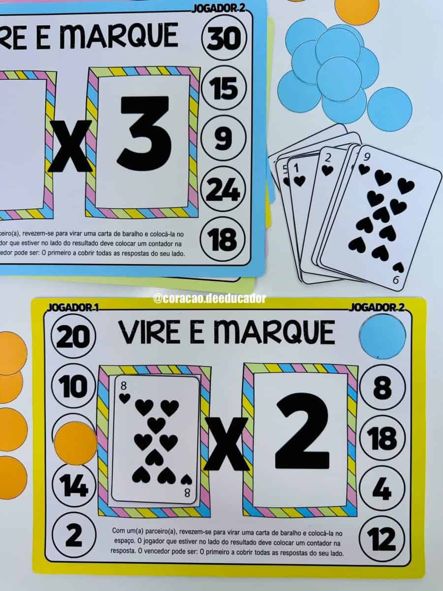 Jogo - Vire e Marque – Multiplicação - Matemática