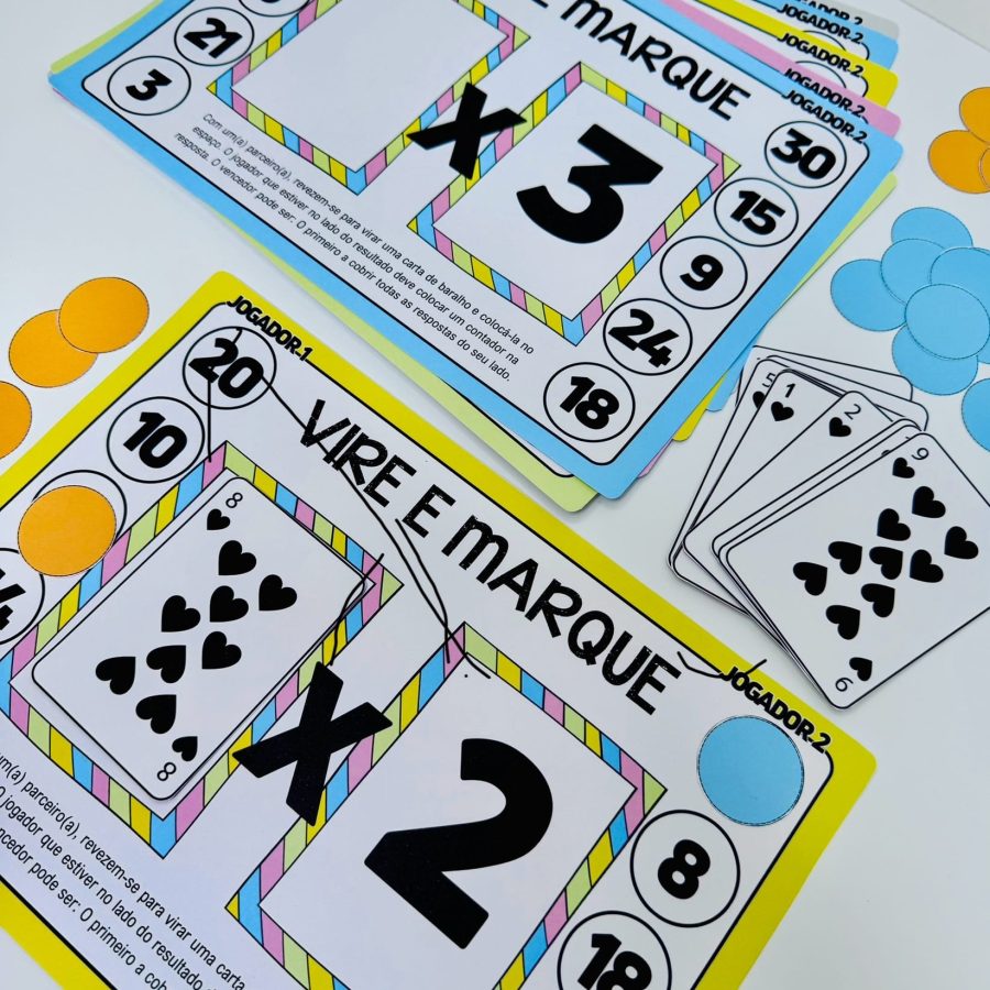 Jogo - Vire e Marque – Multiplicação - Matemática - Pedagogia de Ideias Jogo - Vire e Marque – Multiplicação - Matemática