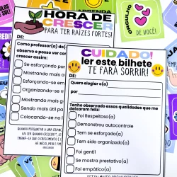 Coleção de bilhetes motivacionais para educação e crescimento pessoal.