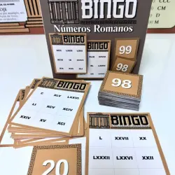 Jogo de Bingo com números romanos para educação infantil.