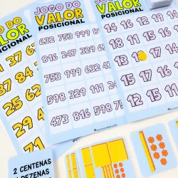 Jogo do Valor Posicional com números e unidades educativas.
