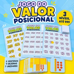 Jogo do Valor Posicional com números e blocos de cores.