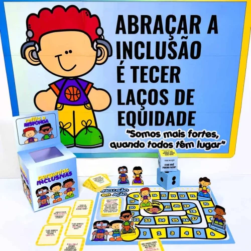 Jogo de tabuleiro para promover inclusão e respeito às diferenças.