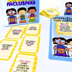 Jogo de perguntas inclusivas para crianças com deficiência.