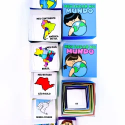 Material didático para ensinar o mundo às crianças.