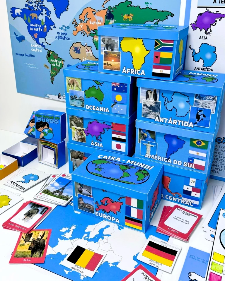 Caixa-Múndi com Continentes e Jogos — foto 13