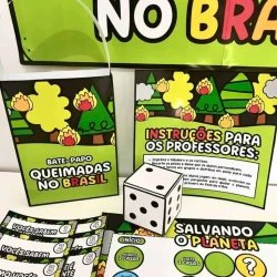 Material educativo sobre queimadas no Brasil para professores e estudantes.