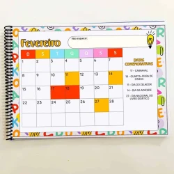 Calendário de fevereiro de 2026 com datas importantes destacadas.