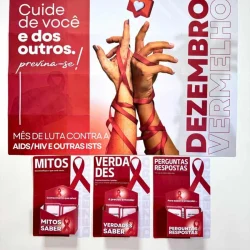 Campanha de conscientização sobre HIV/AIDS e prevenção.