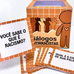 Material educativo sobre racismo e diversidade para crianças.