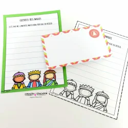Cartões de Natal com desenhos de reis magos para crianças.