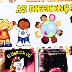 Crianças de diferentes etnias segurando as mãos e celebrando a diversidade.