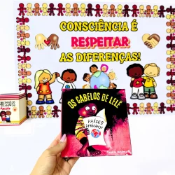 Imagem de crianças diversas com mensagem de respeito às diferenças.