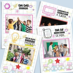 Crianças brincando, aprendendo e se divertindo na escola.