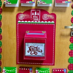 Cartas de Natal coloridas para atividades escolares e educativas.