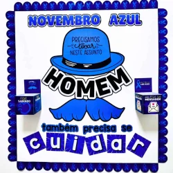 Campanha de conscientização Novembro Azul para homens.