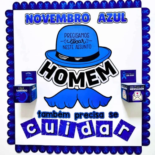 Campanha de conscientização Novembro Azul para homens.