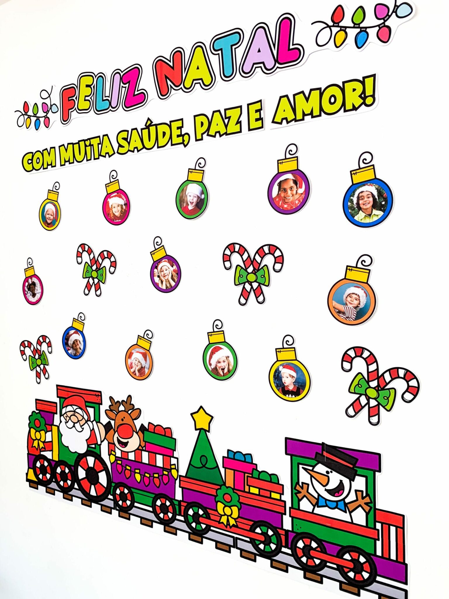 Painel Tema Feliz Natal - Editável com Foto - Natal