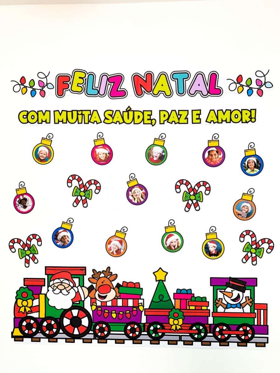 Painel Tema Feliz Natal - Editável com Foto - Natal