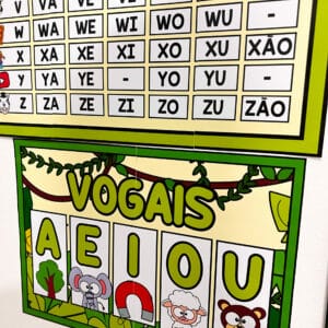 Organize sua sala de aula com o Kit Safari! Inclui alfabetos, numerais, cartazes e painéis. Ideal para criar um ambiente divertido e acolhedor! 🐾🌿