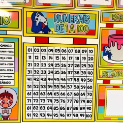 Tabela de números de 1 a 100 para sala de aula.