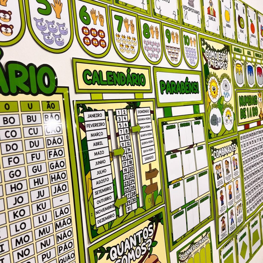 Kit Sala de Aula - Tema Safari - Decoração Escolar - Pedagogia de Ideias Kit Sala de Aula - Tema Safari - Decoração Escolar