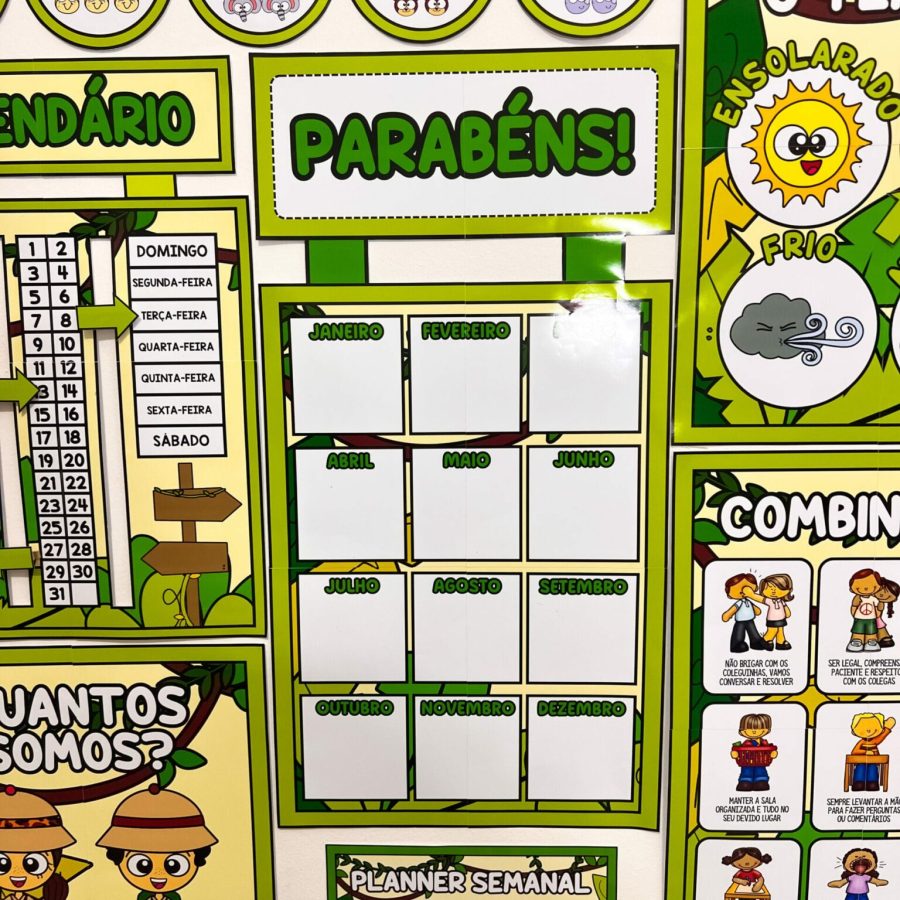 Kit Sala de Aula - Tema Safari - Decoração Escolar - Pedagogia de Ideias Kit Sala de Aula - Tema Safari - Decoração Escolar