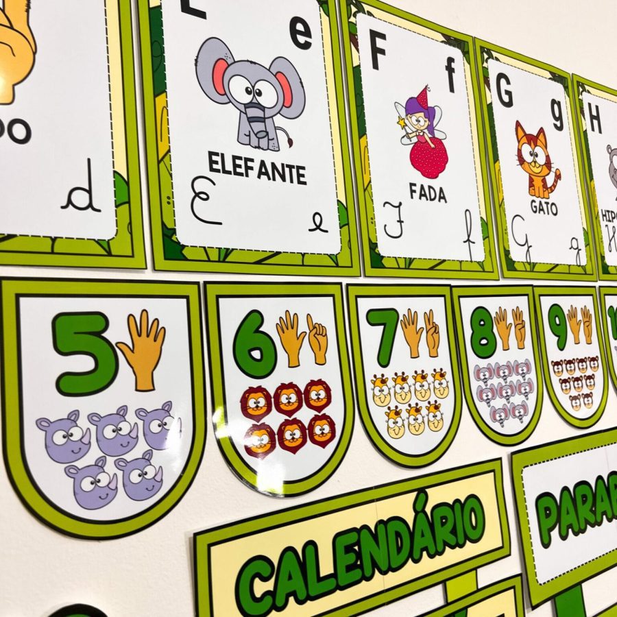 Kit Sala de Aula - Tema Safari - Decoração Escolar - Pedagogia de Ideias Kit Sala de Aula - Tema Safari - Decoração Escolar