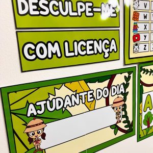 Kit Sala de Aula - Tema Safari - Decoração Escolar - Pedagogia de Ideias Kit Sala de Aula - Tema Safari - Decoração Escolar