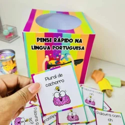 Caixa de jogo educativo para aprender Língua Portuguesa.