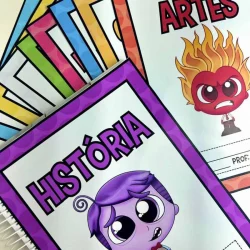 Cadernos de atividades de história e artes para crianças.