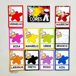Cartazes de cores primárias e secundárias para educação infantil.
