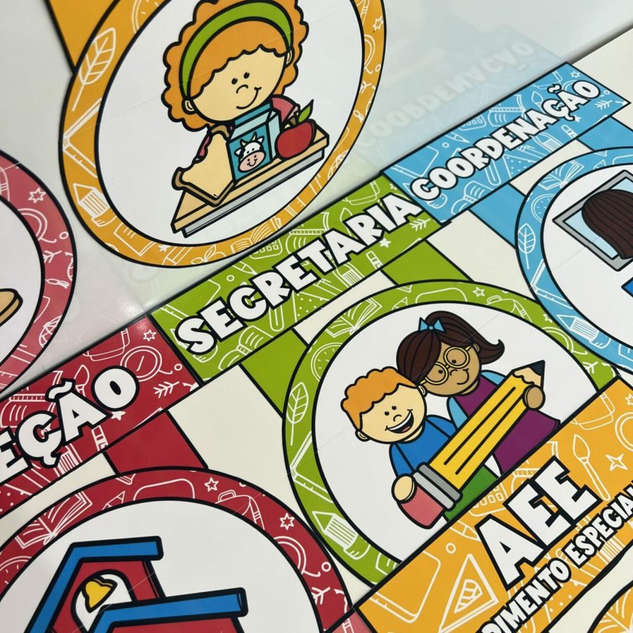 Combo - Placas de Portas para Escola - Decoração Escolar - Pedagogia de Ideias Combo - Placas de Portas para Escola - Decoração Escolar