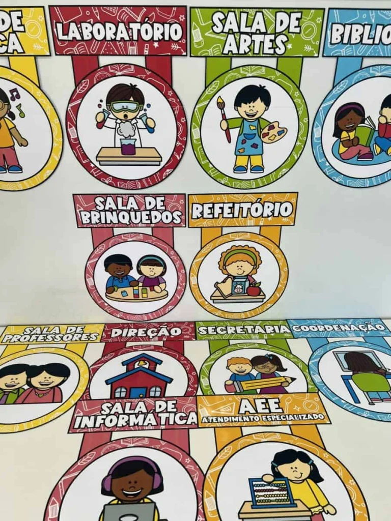Placas de Portas Escolares com 12 Ambientes — foto 1