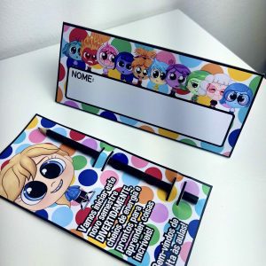 Crachá de Mesa e Porta-Lápis - Volta às Aulas Divertidamente - Volta às Aulas