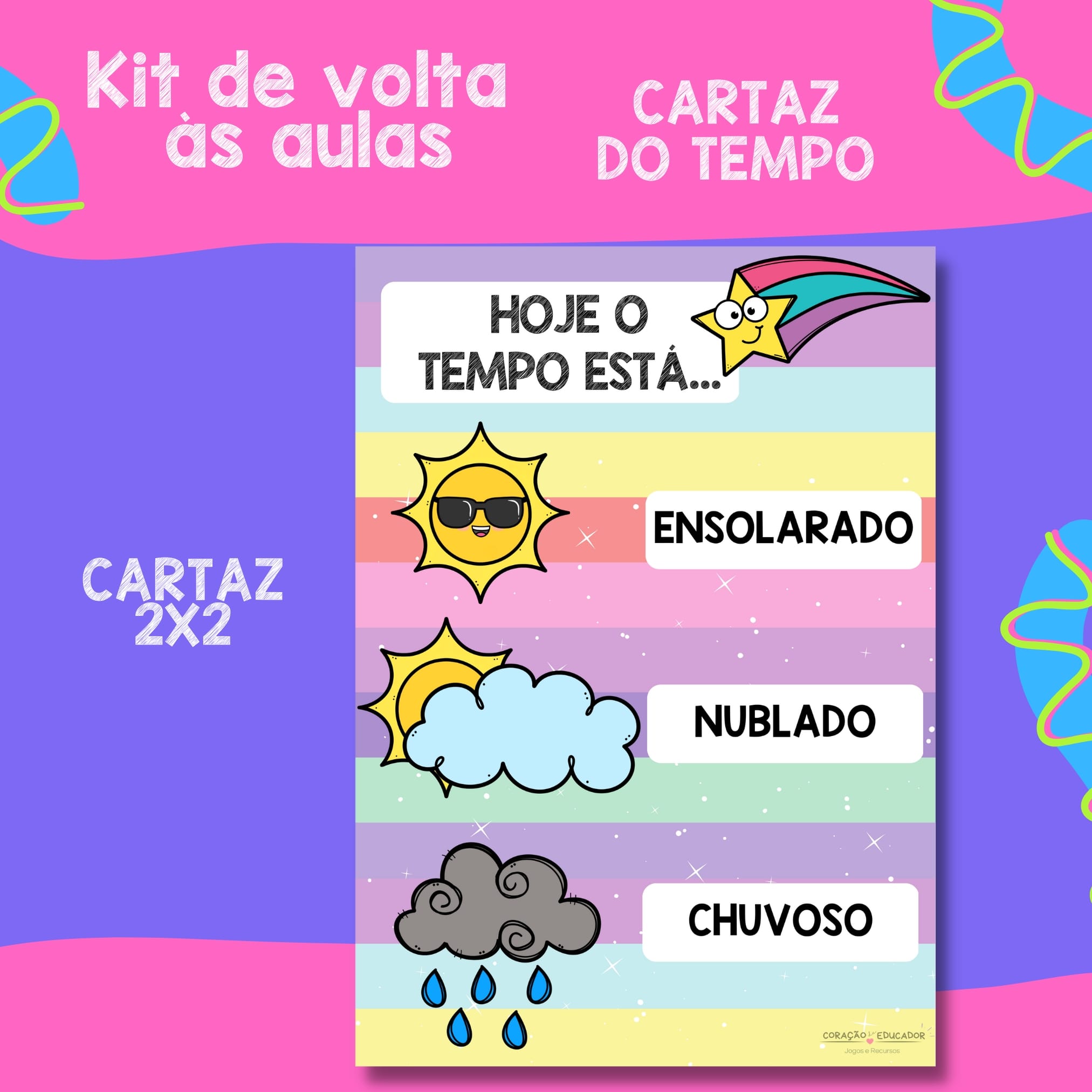 Kit de Volta às Aulas – Arco-Íris - Kit Sala de Aula - Pedagogia de Ideias Kit de Volta às Aulas – Arco-Íris - Kit Sala de Aula