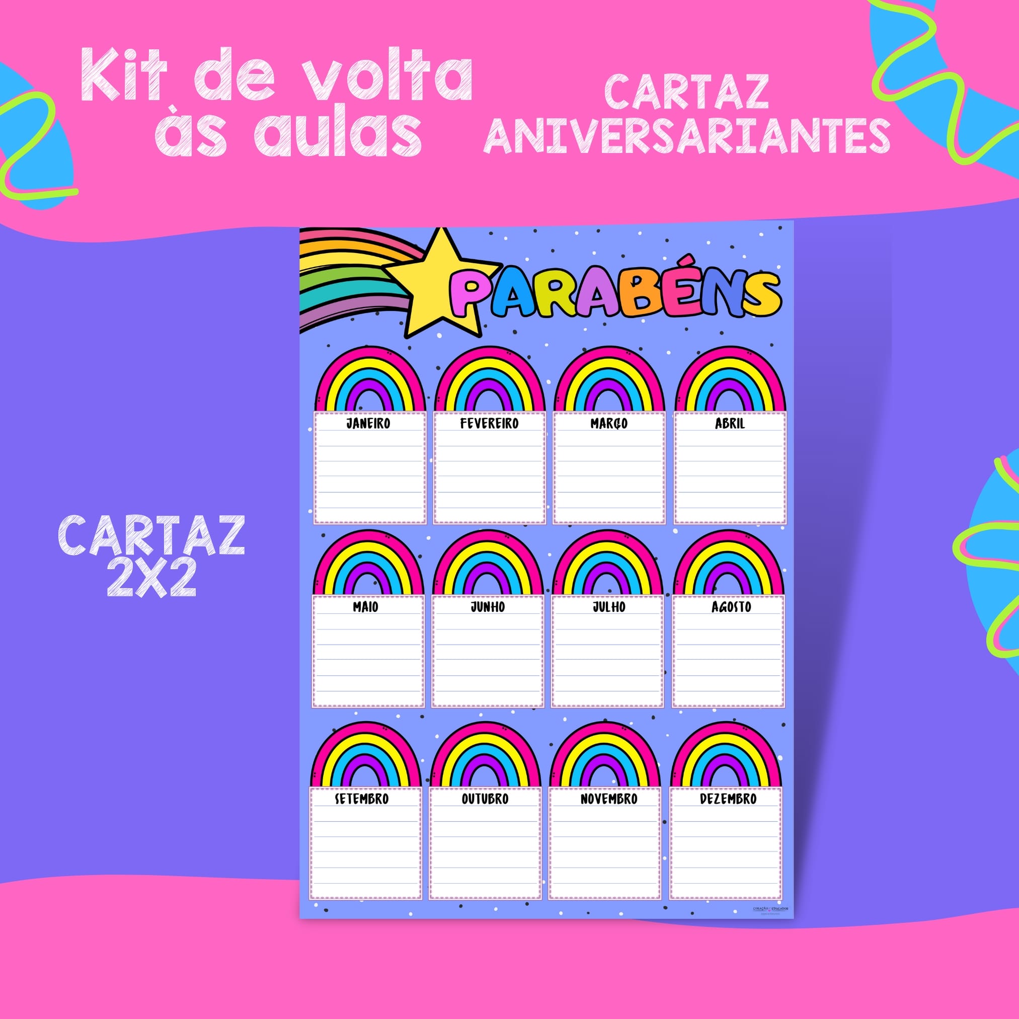 Kit de Volta às Aulas – Arco-Íris - Kit Sala de Aula - Pedagogia de Ideias Kit de Volta às Aulas – Arco-Íris - Kit Sala de Aula