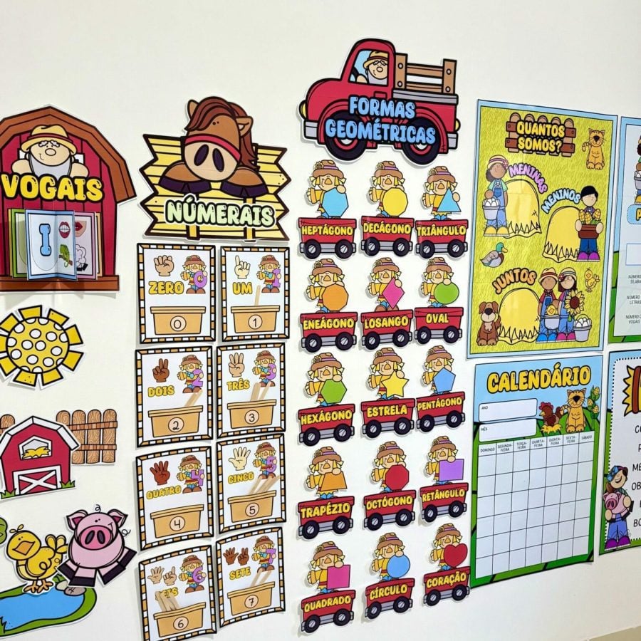 Kit Sala - Fazendinha 2 - Kit Sala de Aula - Pedagogia de Ideias Kit Sala - Fazendinha 2 - Kit Sala de Aula