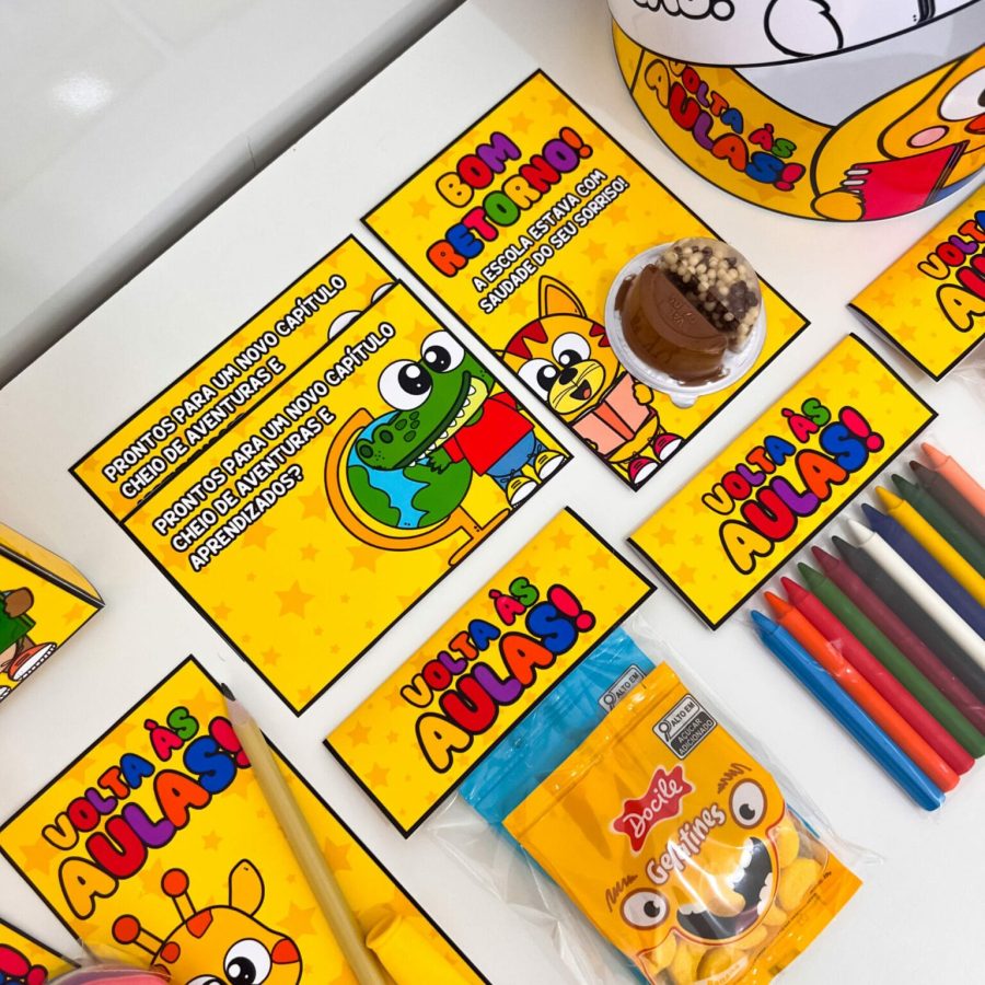 Kit Volta às Aulas - Painel e Lembrancinhas - Decoração Escolar - Pedagogia de Ideias Kit Volta às Aulas - Painel e Lembrancinhas - Decoração Escolar