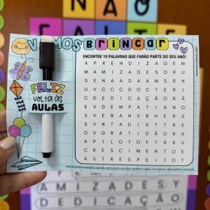 Porta Afetiva - Caça Palavras - Decoração Escolar