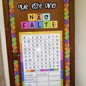 Porta Afetiva - Caça Palavras - Decoração Escolar