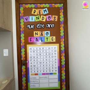 Porta Afetiva - Caça Palavras - Decoração Escolar