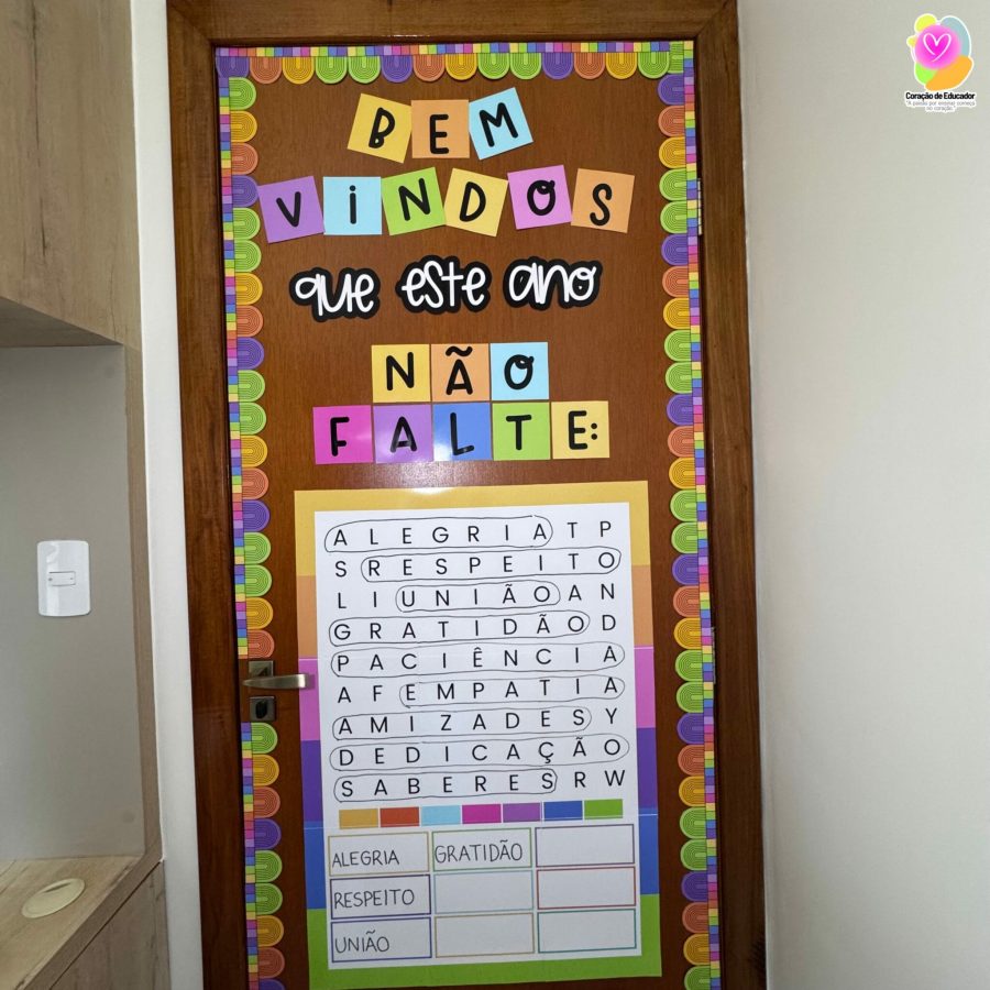 Porta Afetiva - Caça Palavras - Decoração Escolar - Pedagogia de Ideias Porta Afetiva - Caça Palavras - Decoração Escolar