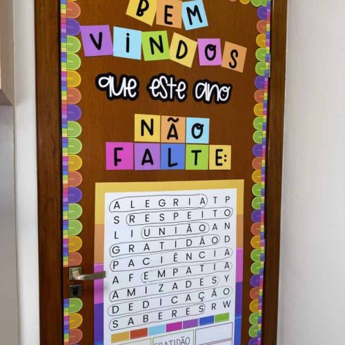 Porta Afetiva - Caça Palavras - Decoração Escolar