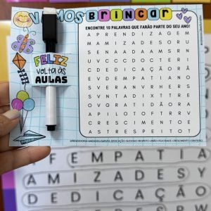 Porta Afetiva - Caça Palavras - Decoração Escolar