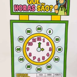 Relógio interativo para aprender horas e tempo de forma divertida.