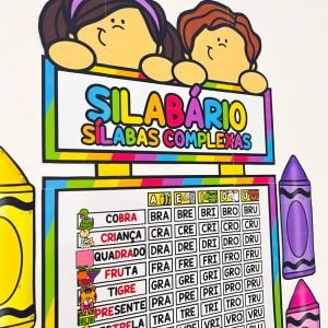 Silabário - Sílabas Complexas - Apoio Visual - Pedagogia de Ideias Silabário - Sílabas Complexas - Apoio Visual