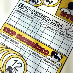 Atividades de matemática para crianças com personagens divertidos.