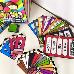 Cartas de cores em inglês para aprender com diversão.