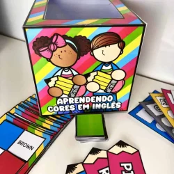 Jogos educativos para aprender cores em inglês com crianças.